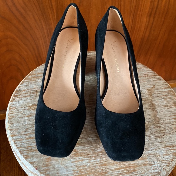 Anthropologie Black Block Heels - Picture 3 of 5